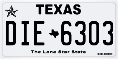 TX license plate DIE6303