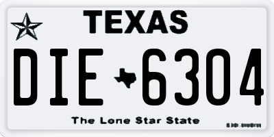 TX license plate DIE6304