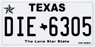 TX license plate DIE6305