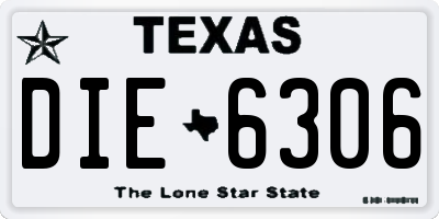 TX license plate DIE6306