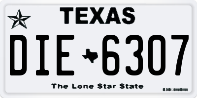 TX license plate DIE6307