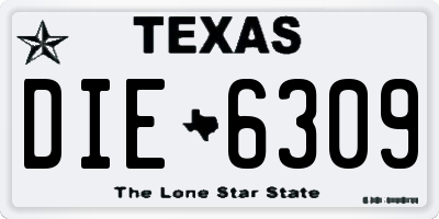 TX license plate DIE6309