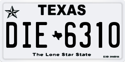 TX license plate DIE6310