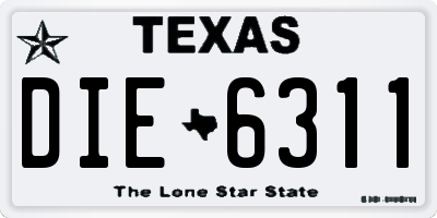 TX license plate DIE6311