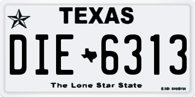 TX license plate DIE6313