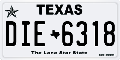 TX license plate DIE6318