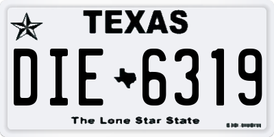 TX license plate DIE6319