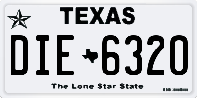 TX license plate DIE6320