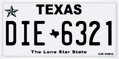 TX license plate DIE6321