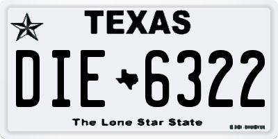 TX license plate DIE6322