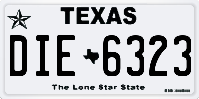 TX license plate DIE6323