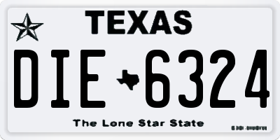 TX license plate DIE6324