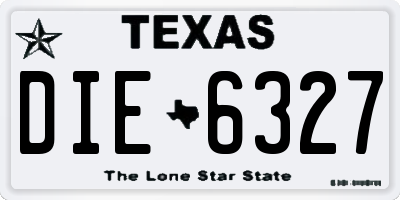 TX license plate DIE6327