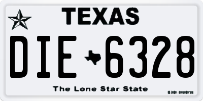 TX license plate DIE6328
