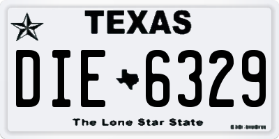 TX license plate DIE6329