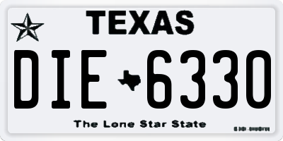 TX license plate DIE6330