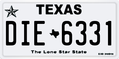 TX license plate DIE6331