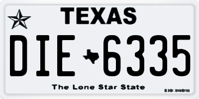 TX license plate DIE6335