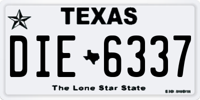 TX license plate DIE6337