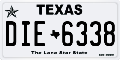 TX license plate DIE6338