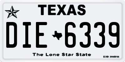 TX license plate DIE6339