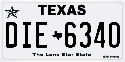 TX license plate DIE6340