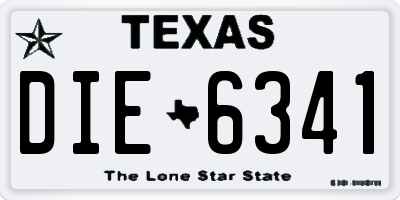 TX license plate DIE6341