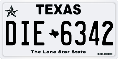 TX license plate DIE6342