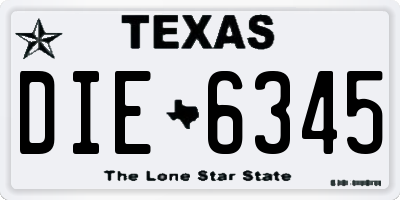 TX license plate DIE6345