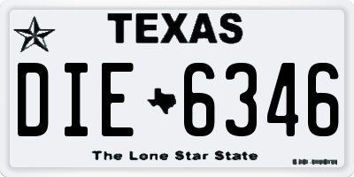 TX license plate DIE6346