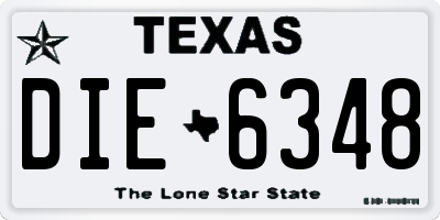 TX license plate DIE6348