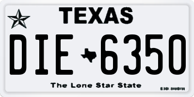 TX license plate DIE6350