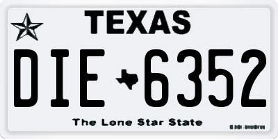 TX license plate DIE6352