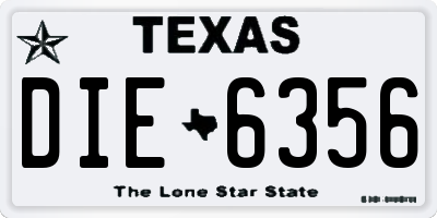 TX license plate DIE6356