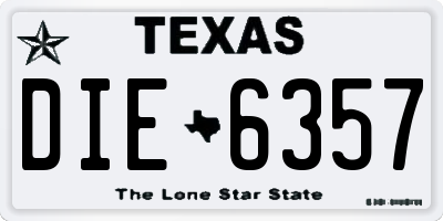 TX license plate DIE6357