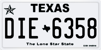 TX license plate DIE6358
