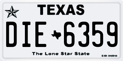 TX license plate DIE6359