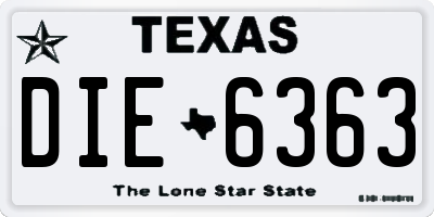 TX license plate DIE6363