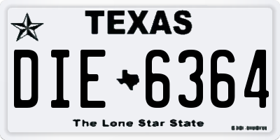 TX license plate DIE6364