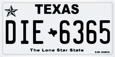 TX license plate DIE6365