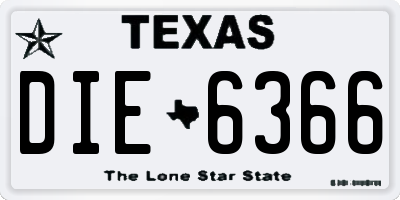 TX license plate DIE6366