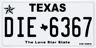 TX license plate DIE6367