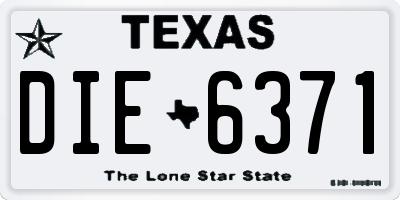TX license plate DIE6371