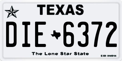 TX license plate DIE6372
