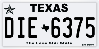 TX license plate DIE6375