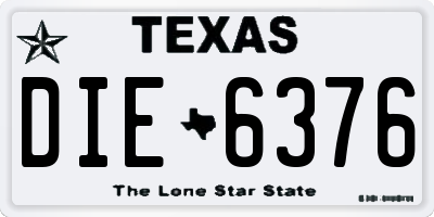 TX license plate DIE6376