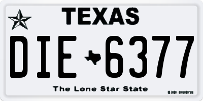 TX license plate DIE6377