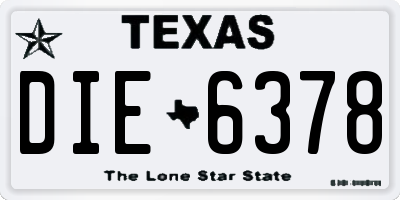TX license plate DIE6378