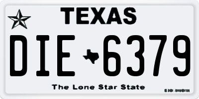 TX license plate DIE6379