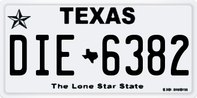 TX license plate DIE6382